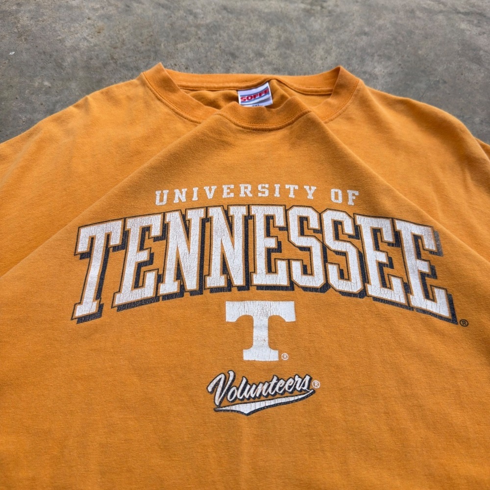 Vintage Y2K Soffe Tennessee Volunteers NCAA College T-Shirt Orange 2XL f9
